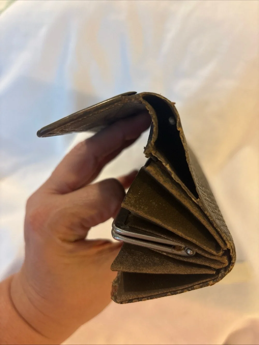 Antique 1878 Patent Victorian Men's Long Wallet Embossed Lizardskin Leather Case